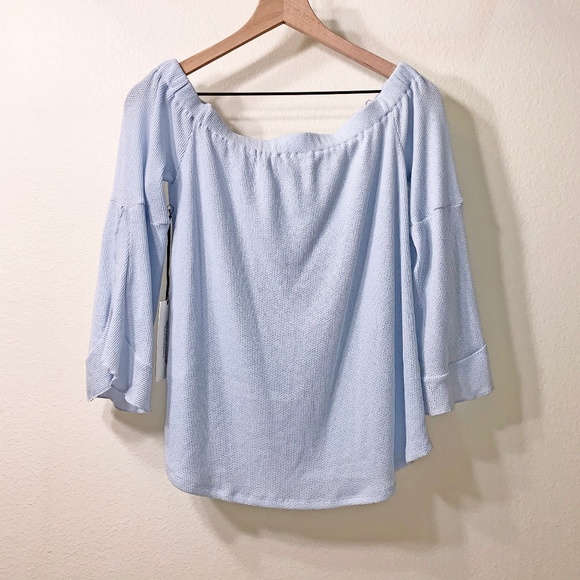Coverstitched Light Blue Waffle Sweatshirt - Picture 1 of 7